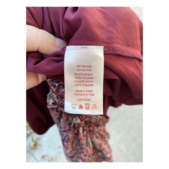 Vintage Boho Maxi Skirt Sheer Print Stretch Waist - Picture 6 of 6